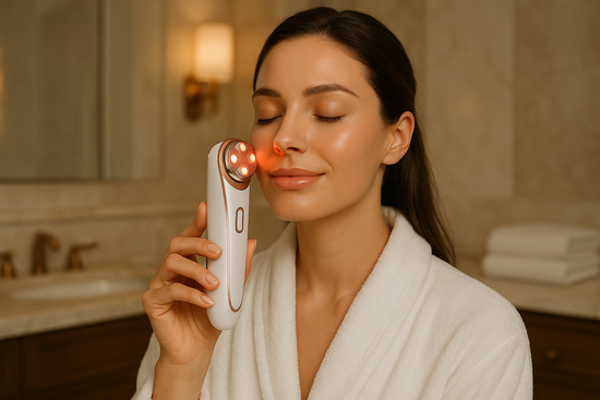 an image of a woman using a Skin Rejuvenation Facial Beauty Device